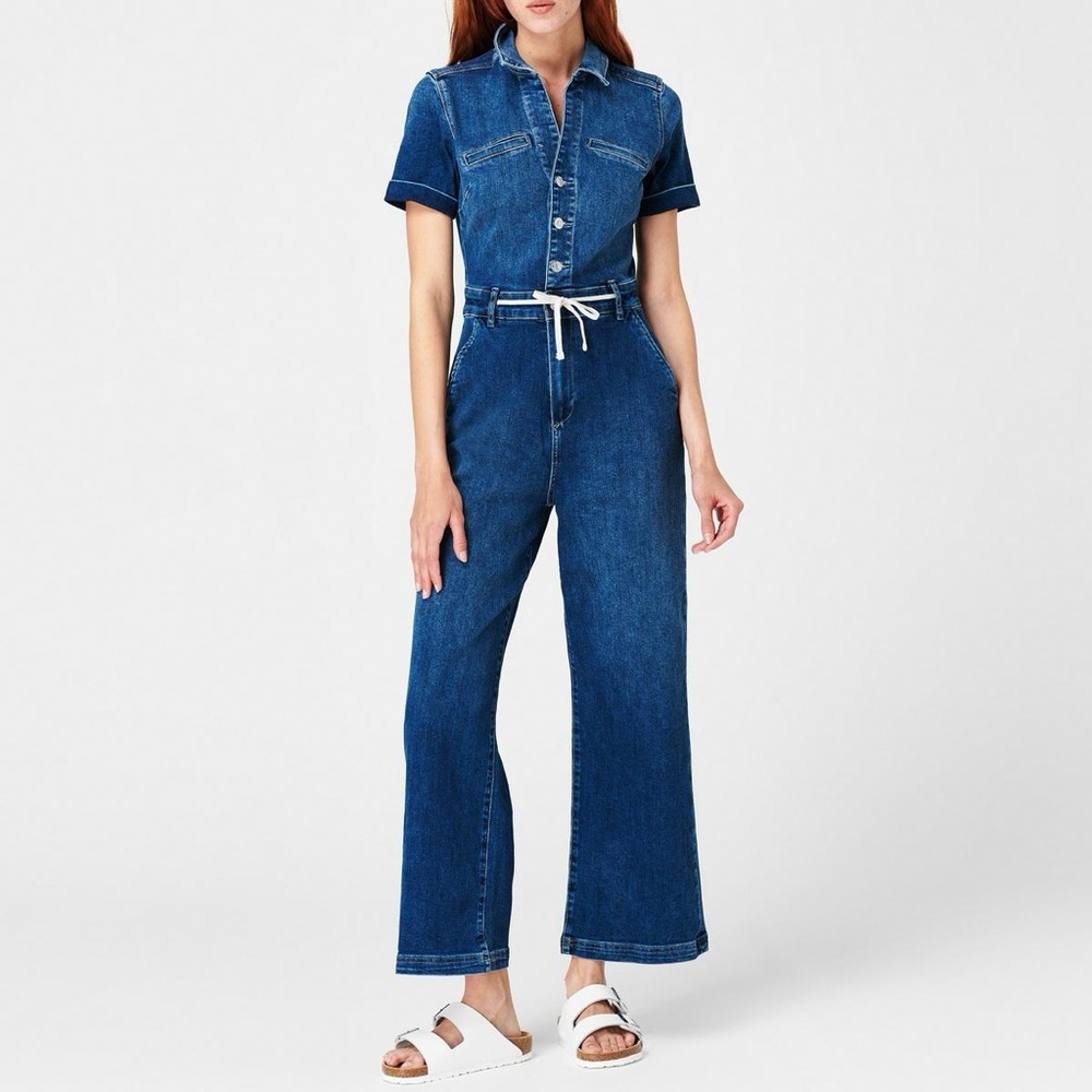PAIGE Denim Blue Jumpsuit with drawstring - Size 0